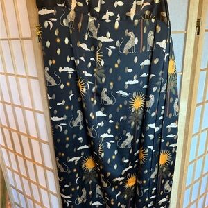 Never Fully Dressed Black and Gold Animal Print Maxi Skirt